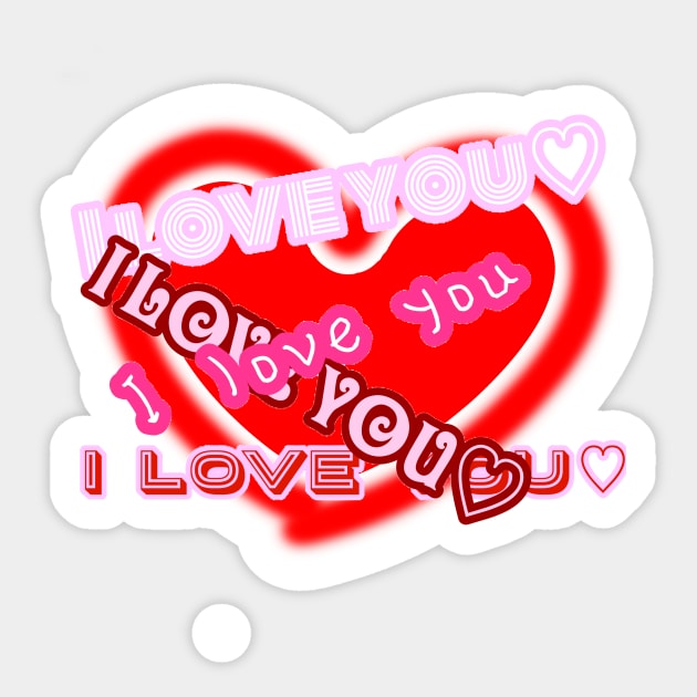 I love you Sticker by Grafititee